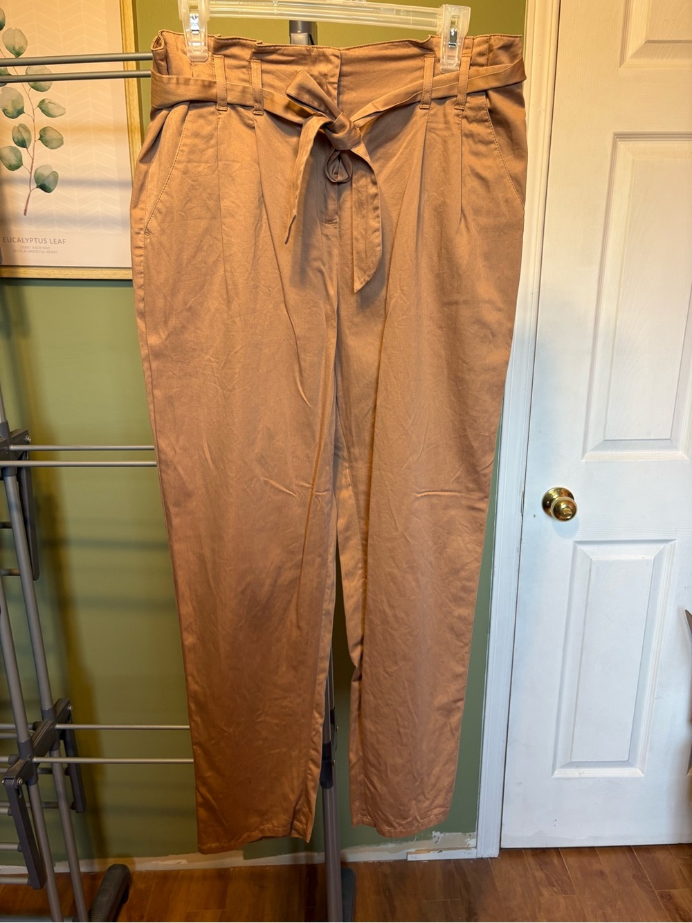 Linen paper bag pants